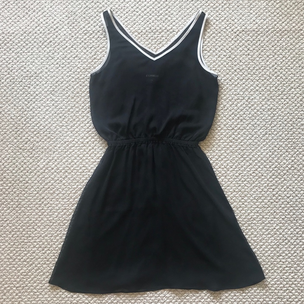 Express Sheer Black & White Dress